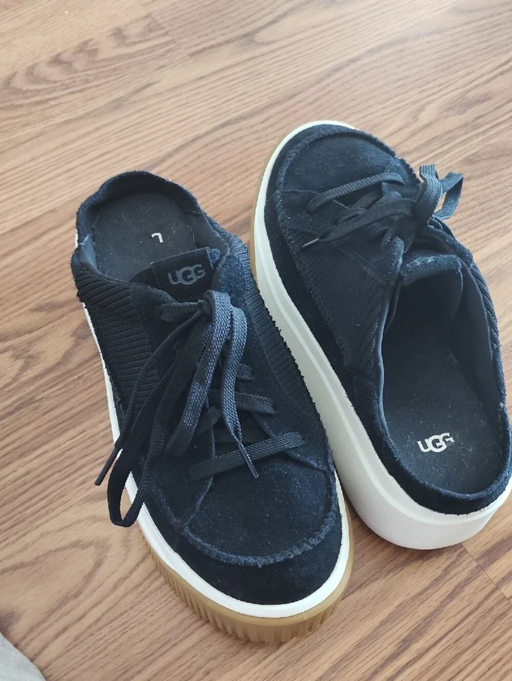 Ugg Platform Suede Mule Sneakers With Gum Shoe Soles